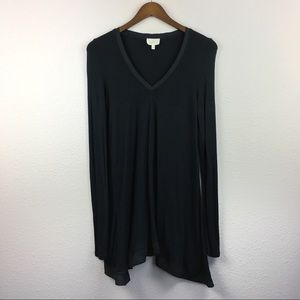 Anthro Deletta Long Sleeve Black V-neck Tunic, S
